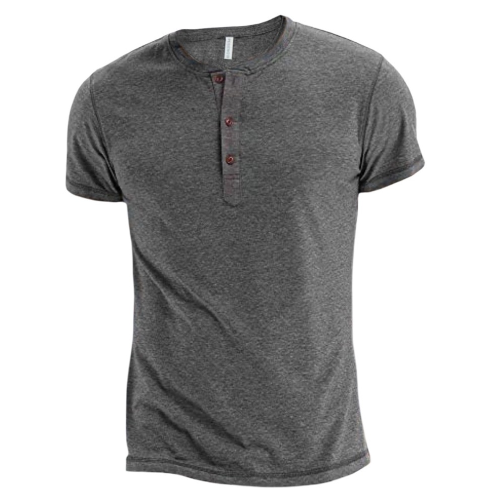 PEGENO • Dark Gray Henley Shirt